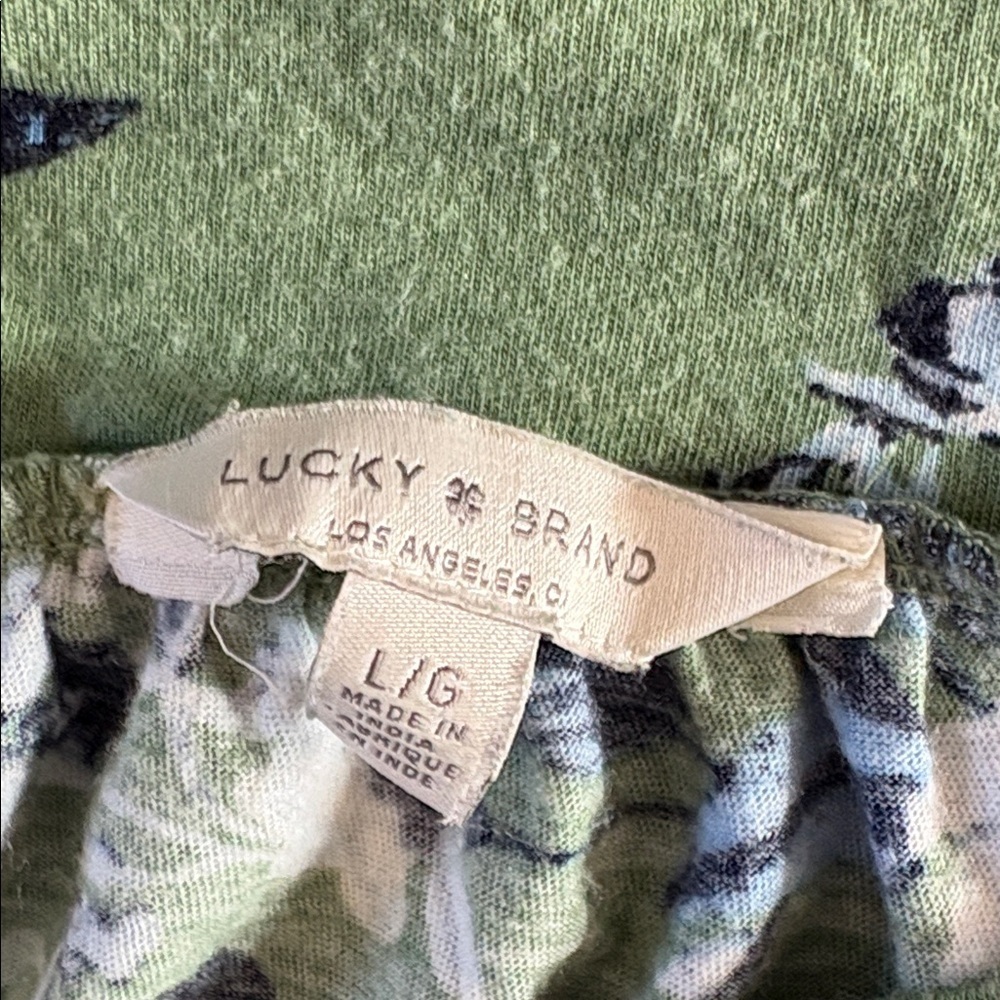 Lucky Brand Green Floral Blouse Size Large Top - Picture 4 of 5